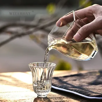 WIZAMONY stiklo tikroji puodelis sutirštės karščiui atsparūs didelės boro silicio arbatos rinkinys arbata jūros taškų arbatos ware puodelio arbatos ceremonija priedai