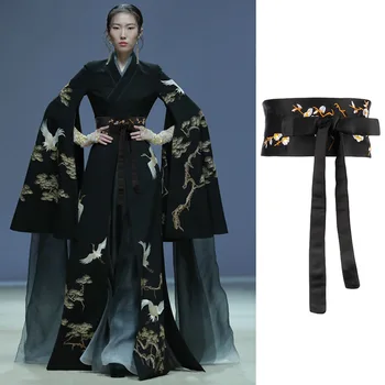Kinų Stiliaus Siuvinėjimų Moterų Juosta Mados Diržai Lady Dizainas, Plati Juosmens Juostos Etninės Stiliaus Šilko Diržai Ceinture Femme