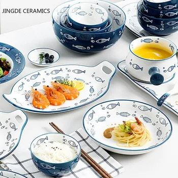 Japoniško stiliaus Keramikos Plokštės Dubenėlį Maisto Makaronai Ryžių Dubenėlius Vakarų Maisto Plokštės Salotos Suši Patiekalų Restoranas Virtuvės Indai