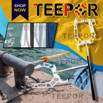Teepor® Švartavimo Lynų U Tipo Threader Multi-Purpose Dokas Valtis Kablys Teleskopinis Meškerykotis Žvejybos Polių Ritės Žvejybos Reikmenys