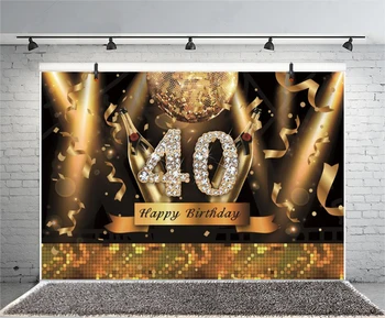 Aukso 40 Fone Lady Vyrų Suaugusiųjų Happy Birthday Party, Šviesos, Fotografijos Fono Nuotrauką Fone Photocall Apdailos Reklama