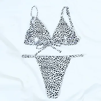 Maudymosi Kostiumas Moterims Seksualus Leopardas Spausdinti Push Up High Cut Nėrinių Bikinis Nustatyti Dviejų Dalių Maudymosi Kostiumėlį Biquini Plaukimo Kostiumas Moterims