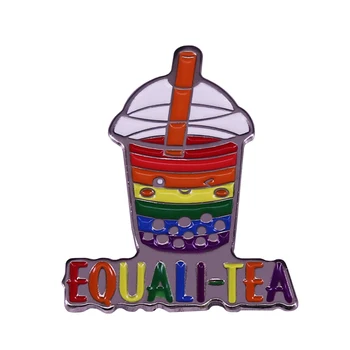 Equali-arbata Sagė Gėjų Emalio Pin LGBTQ Ženklelis vaivorykštė gėrimai, Juvelyriniai dirbiniai