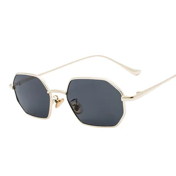 Retro Klasika Mažas daugiakampio akiniai nuo saulės atspalvių, moterų, Vyrų, Moterų, Prabangos Aikštėje Saulės Akiniai Vintage Black Mirror Akiniai UV400