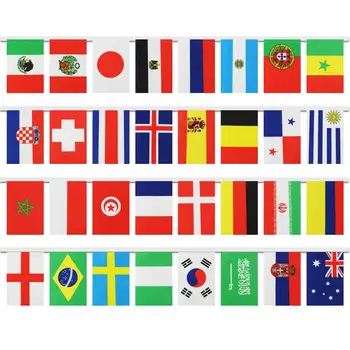 Pasaulio Taurės 32 Komandų Eilutę Vėliavos 32 Komandos, Pasaulyje, Reklama Starta Nacionalinės String vėliavos Banner Dekoracija Sporto Klubo ir Baro Dekoras