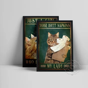 Funny Cat Plakatas, Motyvacinį Citata Meno Spaudiniai, Senovinių Gyvūnų Sienos Menas, Inspirationa Tekstas Sienos Nuotrauka, Vonios Kambarys, Miegamasis Dekoro