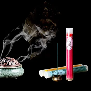 50pcs Natūralių smilkalų lazdelės su degiklio laikiklis Aromaterapija Kvepalų Prieskoniai, santalas, Oro Gaiviklis, dezodorantas, skirtas namų dekoro