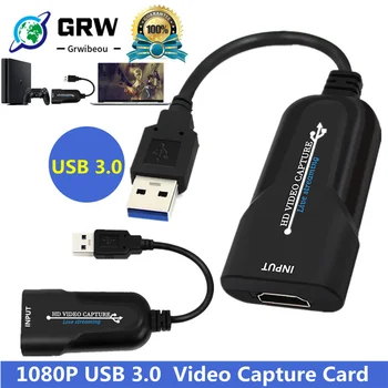 GRWIBEOU Video Capture Card USB 3.0 4K HDMI suderinamus Vaizdo Žaidimas Grabber Rekordą PS4 vaizdo Kameros Perjungimas Live Transliacijos vaizdo Kamera