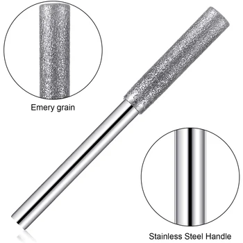 5vnt Diamond Padengtas Cilindro Burr Akmens Pjūklą Drožtukas Failą grandininių Pjūklų Galandimo Drožyba Šlifavimo Įrankiai 4.0 mm 4.8 mm 5.5 mm