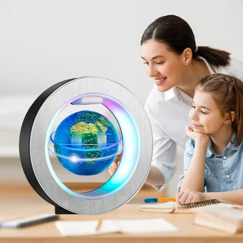 LED Pasaulyje Magnetic Levitation Plūduriuojantis Pasaulio Šviesa Pasaulio Žemėlapis Sukasi Naktį Lempos Vaikai Naujovė Kamuolys Šviesos Stalo Lempa Namų Dekoro
