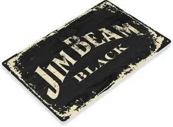 Jim Beam Juoda Viskis Geriamas Kaimiškas Alavo Metalo Ženklas