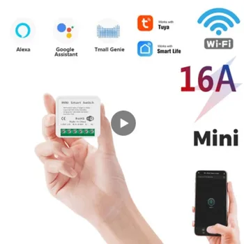Tuya 16A mini Wifi Smart Switch Laikmatis Belaidžio Jungikliai modulis protingo Namo Automatizavimo, Nuotolinio Bluetooth Voice 