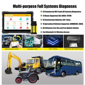NEXPEAK K2 OBD2 Skaneris Sunkvežimių Diagnostikos Įrankiai Visą Sistemą Sunkiųjų Dyzelinių Sunkvežimių, Autobusų OBD 2 Scanner Dyzelinas OBD2 Diagnostikos