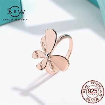 925 sterlingas sidabro drugelis žiedas žavesio romantiška papuošalai aukštos kokybės atostogų suvenyrų, dovanų 1:1