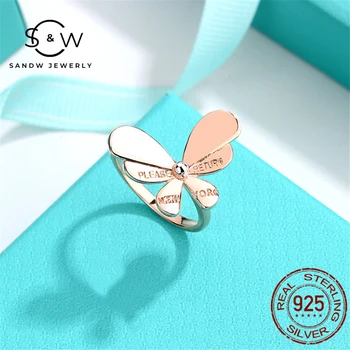 925 sterlingas sidabro drugelis žiedas žavesio romantiška papuošalai aukštos kokybės atostogų suvenyrų, dovanų 1:1