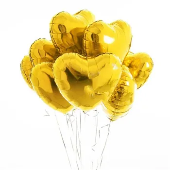10vnt 18inch Rose Gold Meilė Širdies Folija Helio Balionai Aliuminio Balionas Vestuvių, Gimtadienio Dekoracijas Suaugusių Šalies Baloons