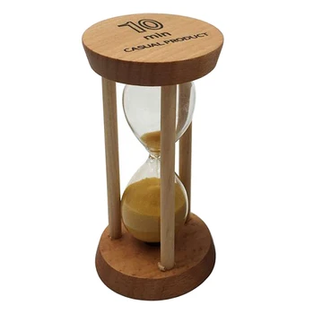 MagiDeal 10 minučių Magnetinio Smėlio smėlio laikrodis Sandglass Smėlio Laikmatis Laikrodis namų Virtuvėje Mokyklos Šiuolaikinių Medinių Valandą Dekoro Dovana