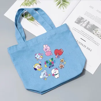 JCBTSH21Bulletproof Jaunimo Grupės Naujas produktas, drobė maišelis animacinių filmų mielas burbulas studentų pečių maišą rankinėje vasaros spalvos pietūs maišą