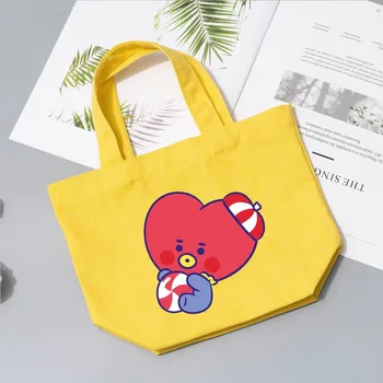 JCBTSH21Bulletproof Jaunimo Grupės Naujas produktas, drobė maišelis animacinių filmų mielas burbulas studentų pečių maišą rankinėje vasaros spalvos pietūs maišą