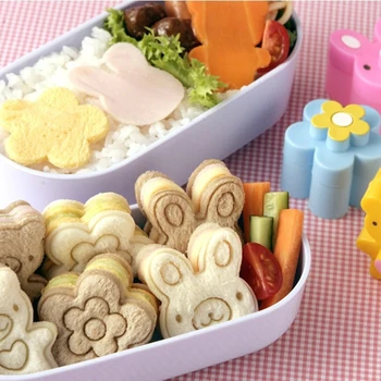 Japoniška Duona, Sūris, mėsa ir Mėsos produktai Cutter Pelėsių Sandwish Forma Maker Priešpiečių Dėžutė 3PCS/set