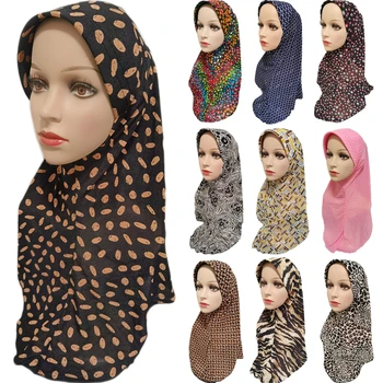 Gėlių Spausdinti Hijab Amira Musulmonų Moterų Galvos Apdangalą Kaklo Skrybėlę, Šaliką, Kaklaskares Islamo Turbaną Skarelės Plaukų Slinkimas Bžūp Skarelė Galvos Apdangalai