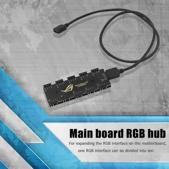 Plokštė RGB Hub 1 Minutę 10 Bakstelėkite Asus Microstar Gigas AURA Sync RGB, Ventiliatorius Lempų Valdymo 2V 4-Pin /5V 3-Pin Neprivaloma