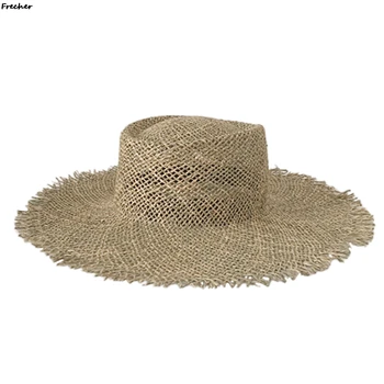 2021 Mados Karšto Tuščiaviduriai Didelis Kraštų Saulės Skrybėlę daugelyje Kraštų Vasaros Šiaudų Paplūdimio Moterų Skrybėlės paplūdimio skrybėlę vasaros skrybėlės paplūdimį moterys bžūp