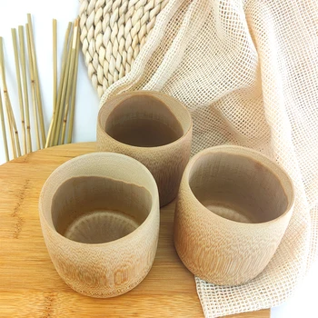 Natūralaus Bambuko Geriamas Puodelis Arbatos Derliaus Alaus Kavos, Sulčių, Pieno Puodelis Japonija Stiliaus Mediniai Taurės Pusryčiai Alaus, Pieno Drinkware