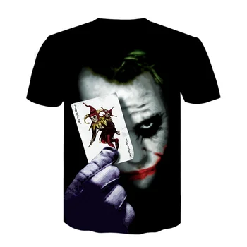 2021 Vasaros Klounas balta Joker 3D Atspausdintas Marškinėliai Vyrams Joker Veido Atsitiktinis Vyras marškinėlius Klounas Trumpas Rankovės Juokinga T Shirts Streetwear