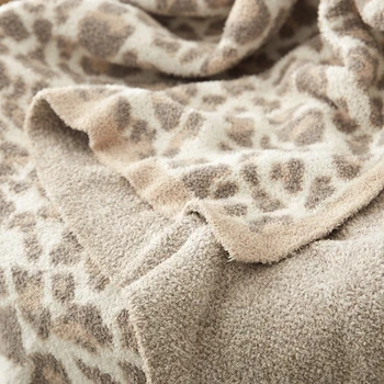 Storas Šiltas Mesti Antklodę Vilnos Antklodė Megzti Leopard Antklodė Žakardo Elegantiškas Juostele Krašto Subtilus Leopard Lova Jaukus Antklodė