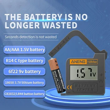 168Max Skaitmeninis Ličio Baterija Testeris Baterijos Talpa Diagnostikos Įrankis LCD Ekranas Patikrinti, ar AAA AA 6F22 9V CR2032 Mygtuką Baterijos