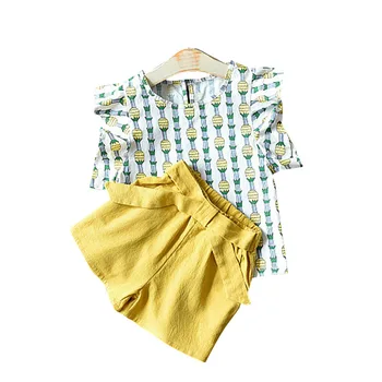 Drabužių Rinkiniai 2021 Vaikų Drabužių Rankovių Lankas T-shirt+Print Kelnes 2vnt Vaikams Drabužių Rinkiniai Baby Girl kostiumas