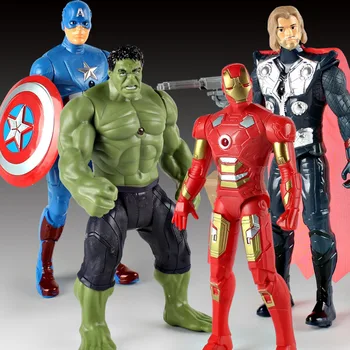 Stebuklas Keršytojas Veiksmų Skaičiai Geležinis Žmogus Hulk Thor Kapitonas Amerika PVC Modelis Žaislų Kolekcija Vaikams Brinquedos Dovana