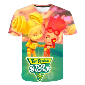2021 naujas mados laisvalaikio 3D animaciją varžtas T-shirt, berniukų ir mergaičių mielas apvalios kaklo mados spausdinti trumpomis rankovėmis T-shirt