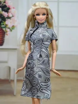 Rankų Darbo Tradicinę Kinų Suknelė Qipao Vestido Suknelė Barbie Lėlės Drabužiai Cheongsam Unikalus Vakarinę Suknelę Aukštos Kokybės