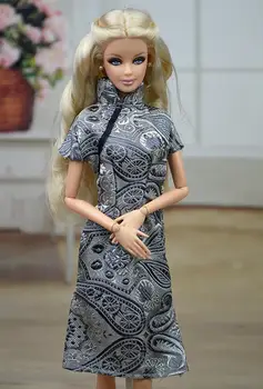 Rankų Darbo Tradicinę Kinų Suknelė Qipao Vestido Suknelė Barbie Lėlės Drabužiai Cheongsam Unikalus Vakarinę Suknelę Aukštos Kokybės