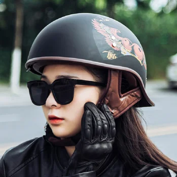 Moteriški Motociklo Šalmas Moto Jet Aikštėje Vėliavos Šalmas Juoda Raudona Mėlyna Mergina Šalmai XS-XL Vyras Moteris Elektrinės Transporto priemonės, Dviračio Šalmas