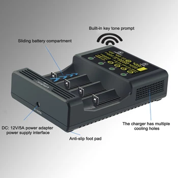 Liitokala LII-600 Greitai Baterija Recharger LCD Ekranas Neliesti Kontrolės 4-kanalų Nepriklausomų Įkrovimo Automatinis, Rankinis