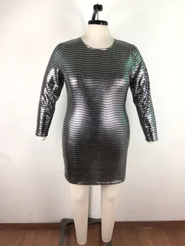 Elegantiškas Bodycon Suknelės Moterims Šalis Kietas Blizgučiai ilgomis Rankovėmis Backless Mini Suknelė Naktinio Klubo Gimtadienio Komplektus 2021 Plius Dydis