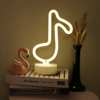 Creative Muzikos LED Formos Neon Naktį Šviesos Baterija USB Lentelė Naktį Lempos Kalėdų dovana Vaikams Kambariai Miegamasis Šalies Apdaila