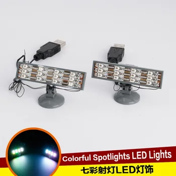 2vnt LED Spalvinga Prožektorius Prožektorius USB Gatvės City Serijos Plytų Šviesos blokai Suderinama su Bloko