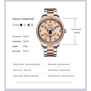 Kvarciniai Laikrodžių Vyrams SMAEL Aukso Laikrodžiai Vandeniui Auto Data Vyrų Laikrodis Analoginis reloj hombre 9180 Nerūdijančio Plieno Laikrodžiai