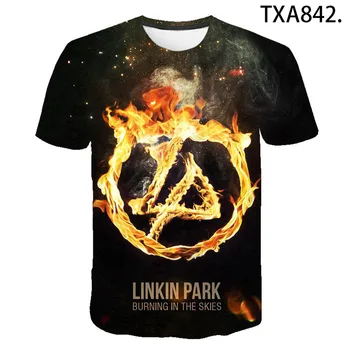 Vasarą Naujas Vyrų ir Moterų Linkin Park-3D Atspausdintas T-shirt Berniukų ir Mergaičių Atsitiktinis Streetwear Spausdinti Mados T-shirt