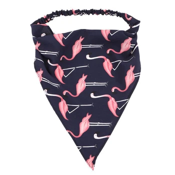 Flamingo Leopardas Spaudiniai Trikampis Skarelės Elastinga HairBands Moterims Gėlių Turbaną Bohemijos Headwrap Apdangalai, Plaukų Aksesuarai