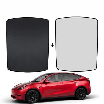 Už Tesla Model Y 2021 Stoglangis Naują Atspalvį, Net Stiklinis Stogas Skėtį Nuo Saulės, Automobilio Liukas Aklas Spalvinimas Vasaros Saulės Apsauginis Akių Dangtis