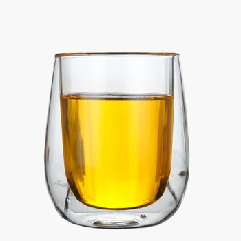 Homies 250ML stiklo puodelis su rankena Dvigubos Sienelės Stiklo Puodelis akiniai Atsparūs Kinijos arbatos puodelio dvigubo stiklo Kava/Arbata/pienas/Kelionės Taurė