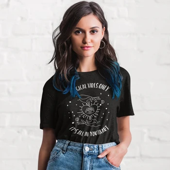 Stebuklinga Ritmais Tik Visa Tai Į Savo Širdį T-shirt Retro Witchy Moteris Grafinis Tee Viršuje Estetinės Moterų Hipster Gotikos Marškinėlius