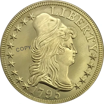 1795 m. jav 10 Dolerių aukso Žalvario monetos Kolekcionieriams Kopijuoti Monetos