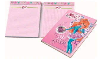 Mergaičių Winx club knyga dryžuotas plaids spiralės mokykla, knyga, mokyklos raštinės prekes dvipusis sąsiuvinis memo pad dovana produktus