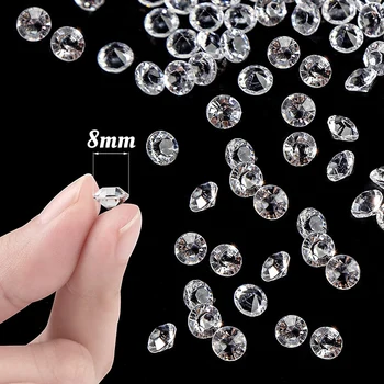 500G Akrilo Kristalų Diamond,8mm Vestuvių Stalo Konfeti Diamond Vaza Karoliukai Stalo Puošmena Vaza Tuščiavidurės Dekoracijos